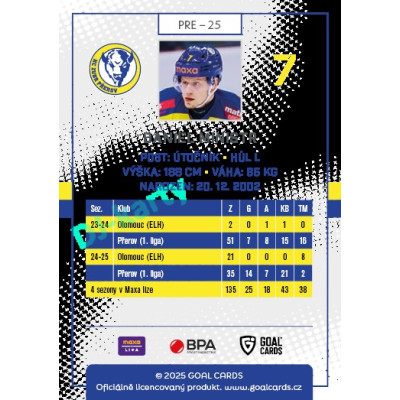 2025/26 Goal Cards Maxa liga 2.s. #PRE - 25 Milan Ministr