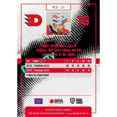 2025/26 Goal Cards Maxa liga 2.s. #PCE - 21 Martin Kaut