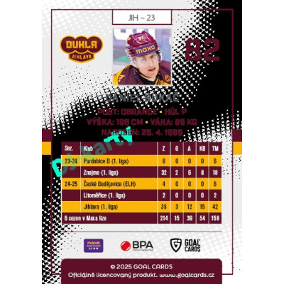 2025/26 Goal Cards Maxa liga 2.s. #JIH - 23 Daniel Bukač