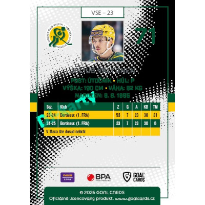 2025/26 Goal Cards Maxa liga 2.s. #VSE - 23 Julius Valtonen