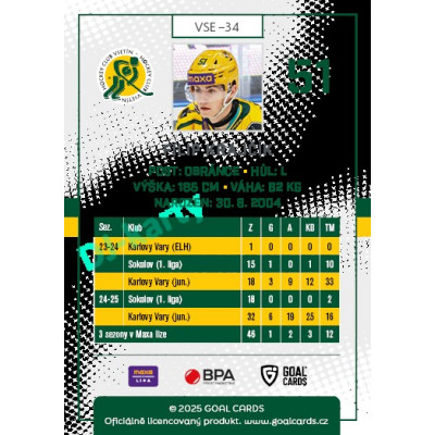 2025/26 Goal Cards Maxa liga 2.s. #VSE - 34 Filip Krajčík