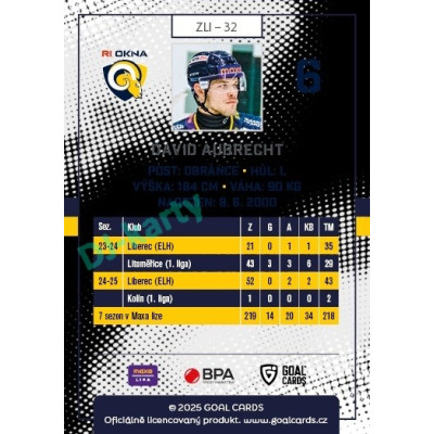 2025/26 Goal Cards Maxa liga 2.s. #ZLI - 32 David Aubrecht