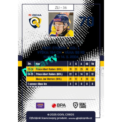 2025/26 Goal Cards Maxa liga 2.s. #ZLI - 36 Krzysztof Macias