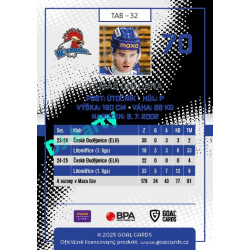 2025/26 Goal Cards Maxa liga 2.s. #TAB - 32 Tomáš Chlubna