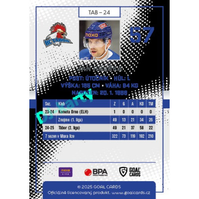 2025/26 Goal Cards Maxa liga 2.s. #TAB - 24 Jan Hruška