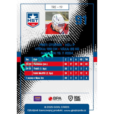 2025/26 Goal Cards Maxa liga 2.s. #TRE - 19 Tomáš Jaša
