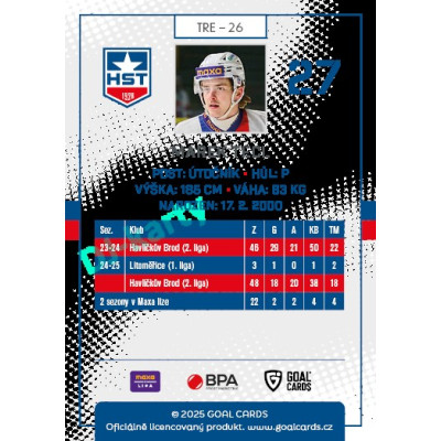 2025/26 Goal Cards Maxa liga 2.s. #TRE - 26 Marek Tecl