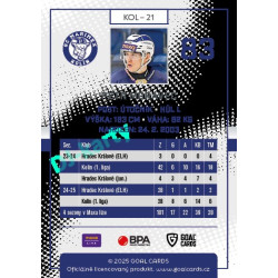 2025/26 Goal Cards Maxa liga 2.s. #KOL - 21 Petr Moravec