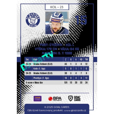 2025/26 Goal Cards Maxa liga 2.s. #KOL - 23 Radek Pilař
