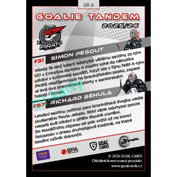 2025/26 Goal Cards Maxa liga 2.s. #GT-03 Simon Pešout / Richard Běhula Goalie Tandem