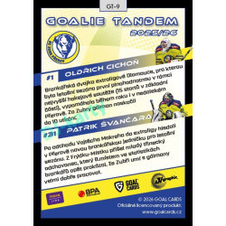 2025/26 Goal Cards Maxa liga 2.s. #GT-09 Oldřich Cichoň / Patrik Švančara Goalie Tandem