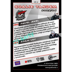 2025/26 Goal Cards Maxa liga 2.s. #GT-02 Pavel Jekel / Ádám Vay Goalie Tandem