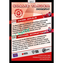 2025/26 Goal Cards Maxa liga 2.s. #GT-01 Daniel Dolejš / Michael Schnattinger Goalie Tandem