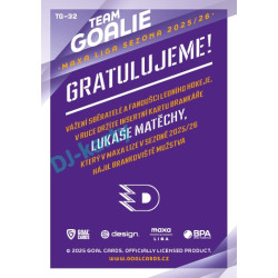 2025/26 Goal Cards Maxa liga 2.s. #TG-32 Lukáš Matěcha Team Goalie