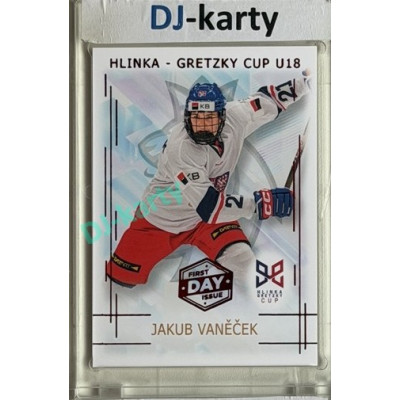 2025/26 Real Cards serie 1 #HG-24 Jakub Vaněček Hlinka-Gretzky cup U18 1st Day of Issue