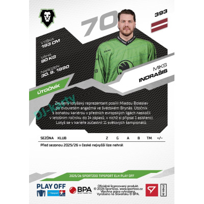 2025/26 Sportzoo ELH Play Off #393 Miks Indrasis