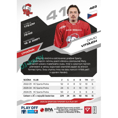 2025/26 Sportzoo ELH Play Off #423 David Vitouch