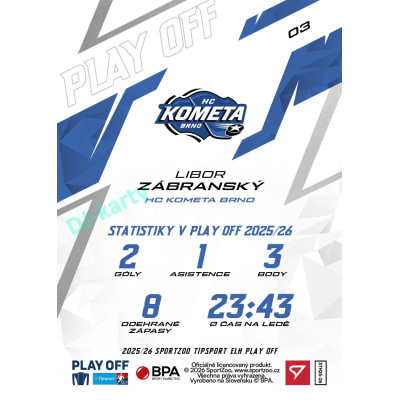 2025/26 Sportzoo ELH Play Off #03 Libor Zábranský Play Off