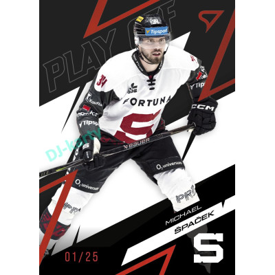2025/26 Sportzoo ELH Play Off #18 Michael Špaček Play Off Ruby Red xx/25