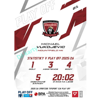 2025/26 Sportzoo ELH Play Off #21 Michael Vukojevic Play Off