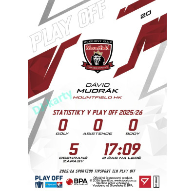 2025/26 Sportzoo ELH Play Off #20 Dávid Mudrák Play Off