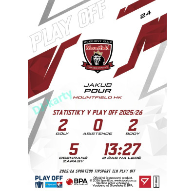 2025/26 Sportzoo ELH Play Off #24 Jakub Pour Play Off
