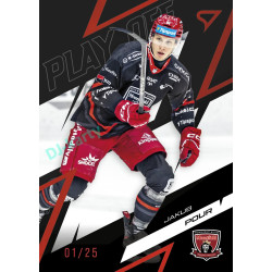 2025/26 Sportzoo ELH Play Off #24 Jakub Pour Play Off Ruby Red xx/25