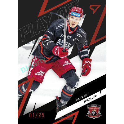 2025/26 Sportzoo ELH Play Off #24 Jakub Pour Play Off Ruby Red xx/25