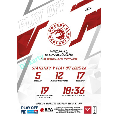 2025/26 Sportzoo ELH Play Off #41 Michal Kovařčík Play Off