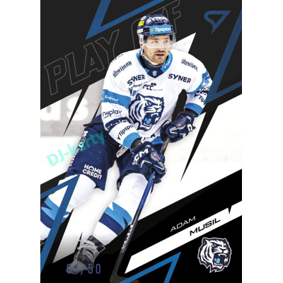 2025/26 Sportzoo ELH Play Off #53 Adam Musil Play Off Azure Blue xx/50