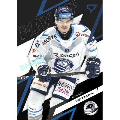 2025/26 Sportzoo ELH Play Off #60 Chad Yetman Play Off Azure Blue xx/50