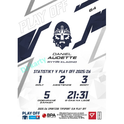 2025/26 Sportzoo ELH Play Off #64 Daniel Audette Play Off