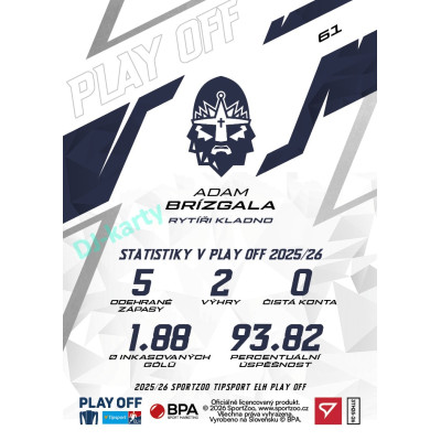 2025/26 Sportzoo ELH Play Off #61 Adam Brízgala Play Off
