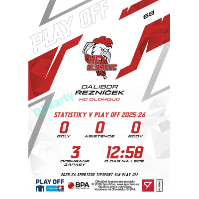 2025/26 Sportzoo ELH Play Off #68 Dalibor Řezníček Play Off