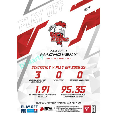 2025/26 Sportzoo ELH Play Off #67 Matěj Machovský Play Off