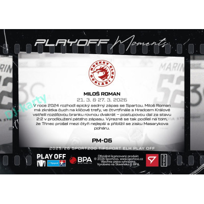 2025/26 Sportzoo ELH Play Off #PM-06 Miloš Roman Play Off Moments