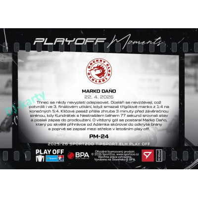 2025/26 Sportzoo ELH Play Off #PM-24 Marko Daňo Play Off Moments