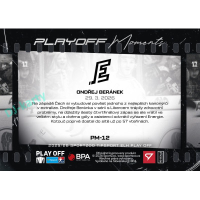 2025/26 Sportzoo ELH Play Off #PM-12 Ondřej Beránek Play Off Moments
