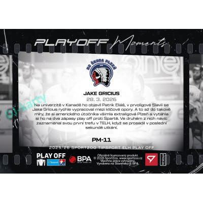 2025/26 Sportzoo ELH Play Off #PM-11 Jake Gricius Play Off Moments