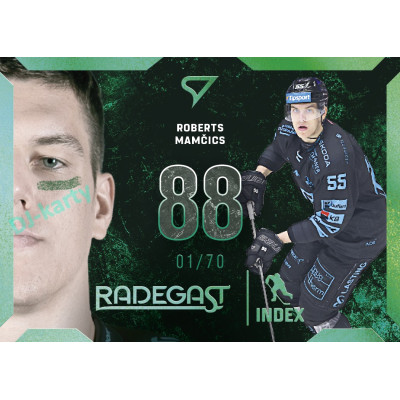 2025/26 Sportzoo ELH Play Off #RI-07 Roberts Mamčics Radegast Index Shimmer Green xx/70