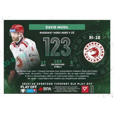 2025/26 Sportzoo ELH Play Off #RI-10 David Musil Radegast Index