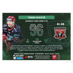 2025/26 Sportzoo ELH Play Off #RI-06 Tommy Kivistö Radegast Index