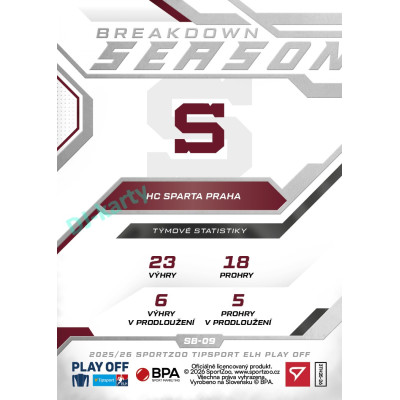 2025/26 Sportzoo ELH Play Off #SB-09 Michael Špaček Season Breakdown