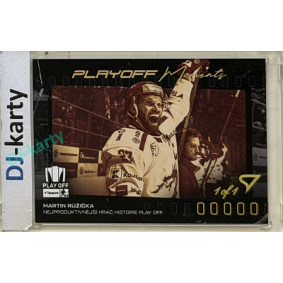 2025/26 Sportzoo ELH Play Off #PM-05 Martin Růžička Play Off Moments Astral Gold 1of1