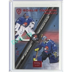 2025/26 Goal Cards Maxa liga 2.s. #GT-14 Roman Málek / Jan Strmeň Goalie Tandem Red 3/6