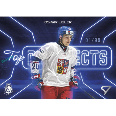 2026 Sportzoo Hokejové Česko #TP-28 Oskar Lisler Top Prospects Neon Blue xx/99