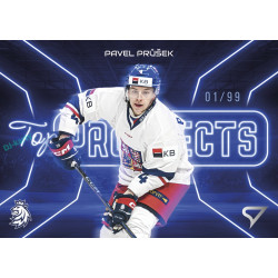 2026 Sportzoo Hokejové Česko #TP-12 Pavel Průšek Top Prospects Neon Blue xx/99