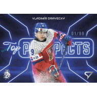 2026 Sportzoo Hokejové Česko #TP-04 Vladimír Dravecký Top Prospects Neon Blue xx/99