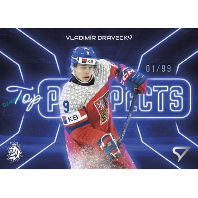 2026 Sportzoo Hokejové Česko #TP-04 Vladimír Dravecký Top Prospects Neon Blue xx/99