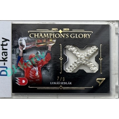 2025/26 Sportzoo ELH Play Off #CGM-LS Lukáš Sedlák Champions Glory Net Cord Gold 7/9 